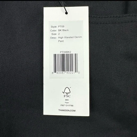Thakoon Black High Waisted Denim pant. Sz 2. $145 - Picture 8 of 10